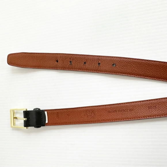 Jos. A. Bank Italian Leather Belt Size 40 Black Gold Buckle Dress Belt Office - Picture 3 of 7